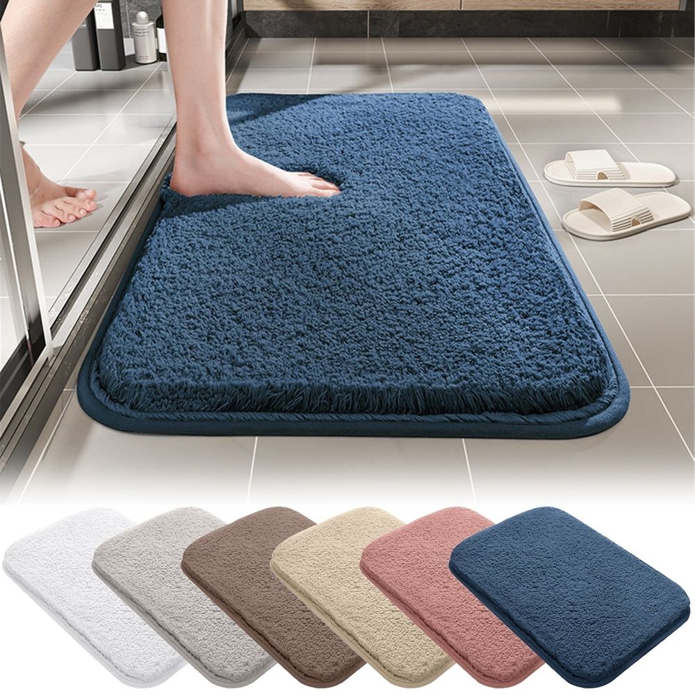 Area Rugs,Bathroom Rugs Bath Mat Absorbent Microfiber Bath Rugs Non Slip Plush Shaggy Shower Mat For Bathroom Floor Tub Machine Washable Kitchen Mat Doormat White(24x16 Inch)