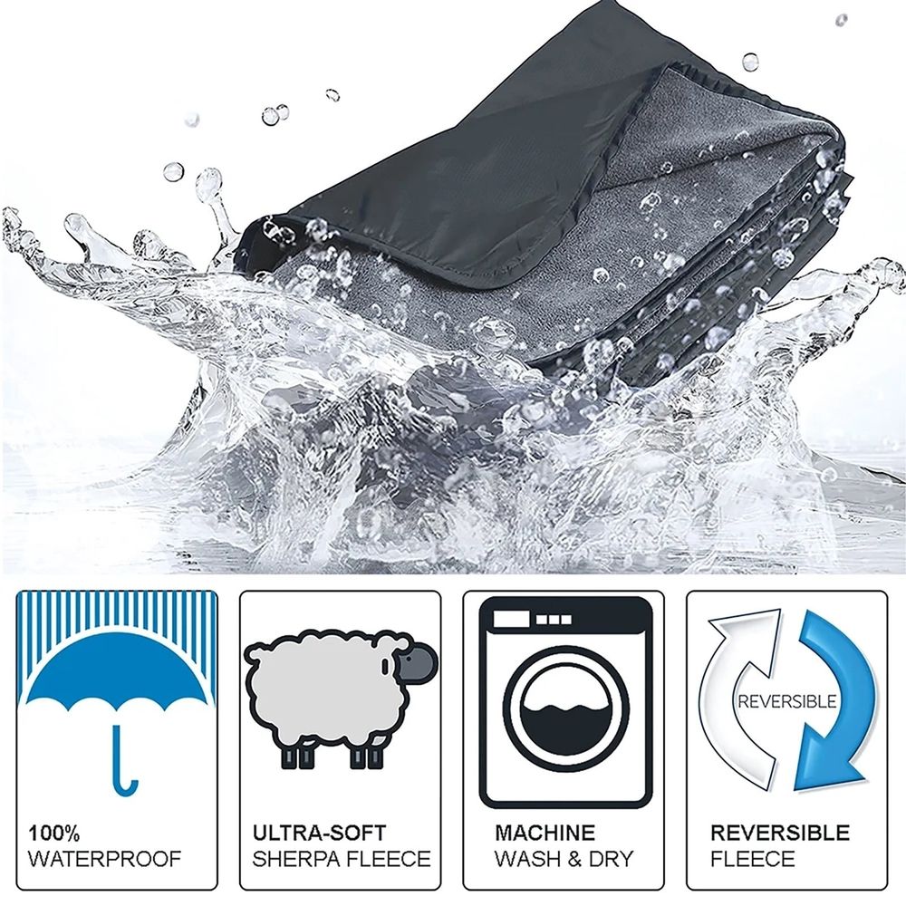 Weighted Blankets,Outdoor Blanket With – Extra Warm & Comfy 60' X 80' Black