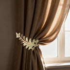 Curtain Tiebacks brown Vintage Big Leaf Design Curtain Holdbacks Curtain Drapery Holdbacks Tie Back Hook -1pcs
