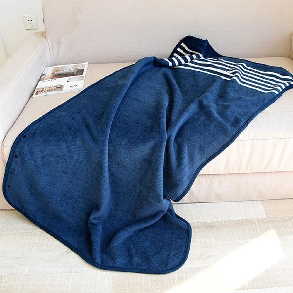 Fleece Wearable Blanket with Buttons - Comfy Poncho Throw Flannel Blanket Shawl(135*80cm)
