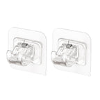 2 Pcs Hook up Adhesive Curtain Rods Poles Curtains Transparent