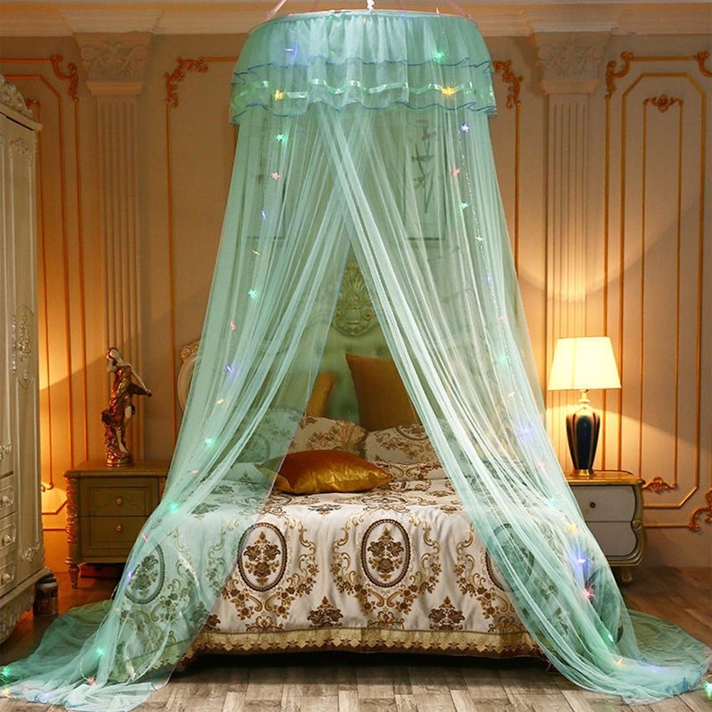 Mosquito Net Bed Canopy For Girls,Princess Round Hoop Sheer Bed Canopy ,Dome Mosquito Netting Bed Tent Twin Girls Canopy Bed Decor For Baby Crib,Kid Bed
