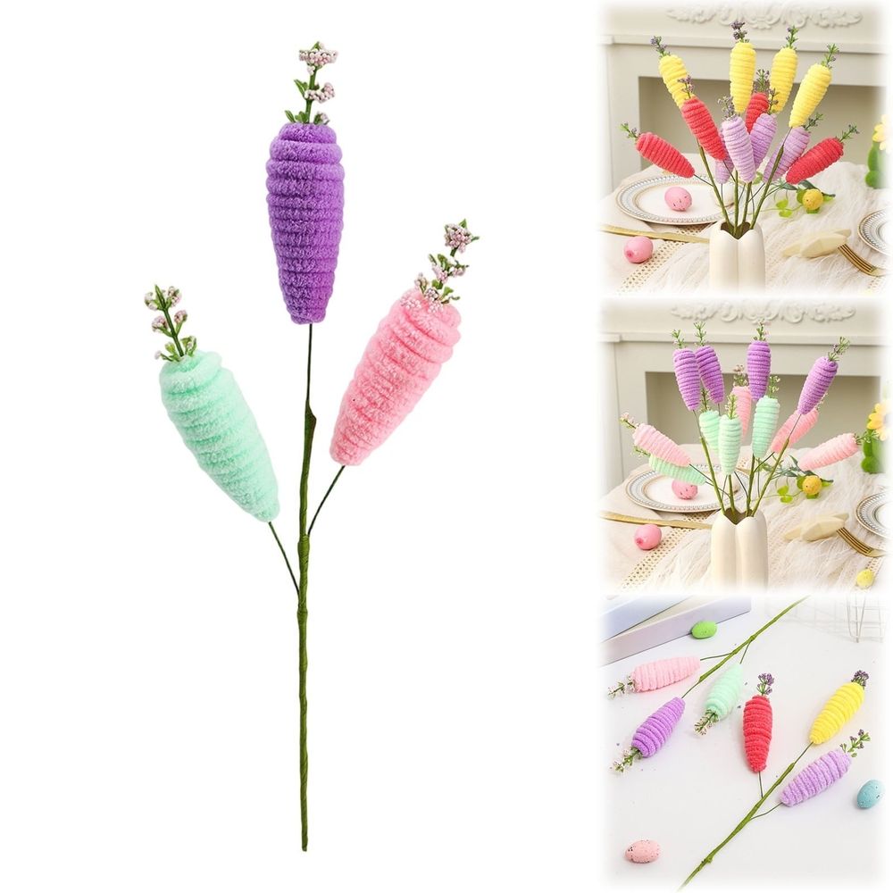 Artificial Easter Carrot Tabletop Decor Picks, for Easter Dinner Table Centerpiece, Home Holiday Ornaments, Floral Arrangement, Windowsill Decor Accent