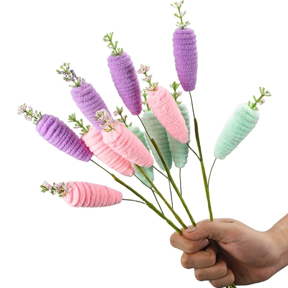Artificial Easter Carrot Tabletop Decor Picks, for Easter Dinner Table Centerpiece, Home Holiday Ornaments, Floral Arrangement, Windowsill Decor Accent