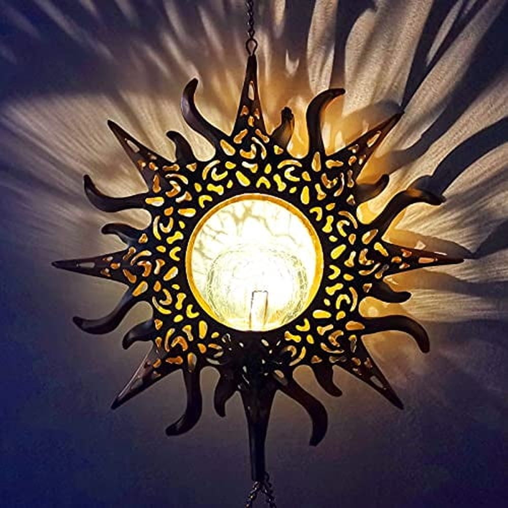 Solar Sun Light Wind Chimes for Outside for Women Gifts for Mom Grandma Wife Birthday Gift Crackle Glass Ball Windchimes Gardening Gift for Outdoor Patio Decor Yard Porch Decorations