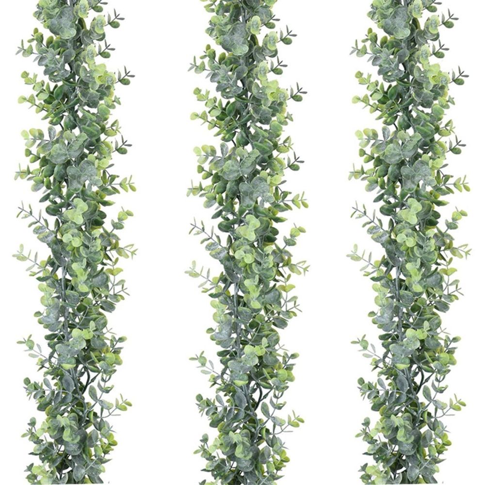 3 Pcs Garland 6ft Artificial Greenery Garland Faux Vines Garlands Plant Artificial Hanging Eucalyptus Leaves Green Garlands Decor for Bedroom Wedding Arch Wall Party Table \ufeff