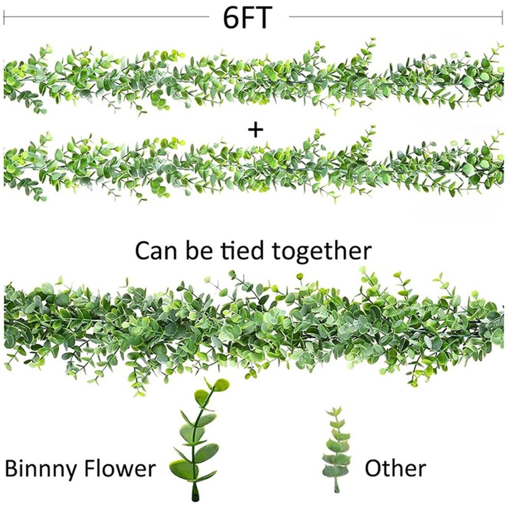 3 Pcs Garland 6ft Artificial Greenery Garland Faux Vines Garlands Plant Artificial Hanging Eucalyptus Leaves Green Garlands Decor for Bedroom Wedding Arch Wall Party Table \ufeff