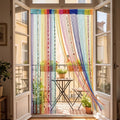 Rainbow Twisted Beaded Curtain with Tassels for Doorway Room Divider Boho Home Decor