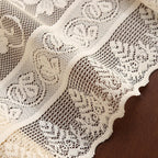 Knitted Hollow Table Runner, Bohemian Cotton Wedding Table Runner,Rustic Woven Dining Table Decor (S1, 12 x 70 Inch)