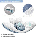 Lumbar Support Pillow for Sleeping, 3D Air Mesh Back Pillow for Bed, Adjustable Height Lumbar Pillow for Lower Back Pain Relief