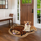 Highland Cow Bath Mat Cow Bathroom Rug Western Animal Shaped Rug Non Slip Floor Mat for Kitchen Bedroom Bathroom Decor 24"X24"