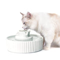 Ceramic Cat Water Fountain, Pet Ceramic Water Fountain Dispenser, 2.1 L Drinking Fountains Bowl for Cats and Dogs(White)