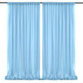 10x10ft Chiffon Backdrop Stage Curtains Baby Blue Chiffon Backdrop Drapes Wrinkle-Free Sheer Chiffon Fabric 5x10ft, 2 Panels