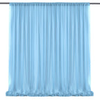 10x10ft Chiffon Backdrop Stage Curtains Baby Blue Chiffon Backdrop Drapes Wrinkle-Free Sheer Chiffon Fabric 5x10ft, 2 Panels