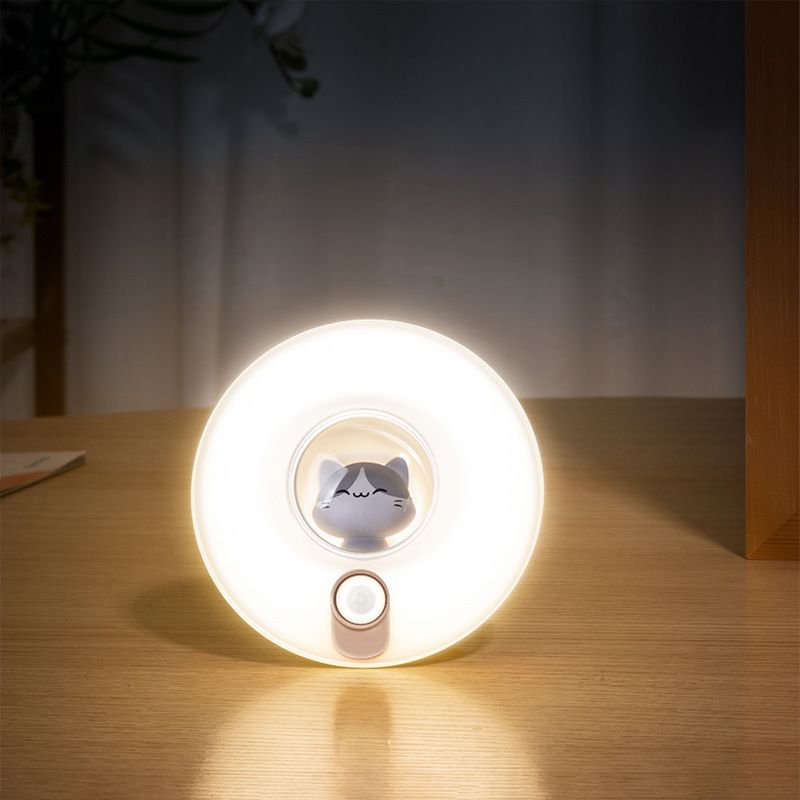 Motion Sensor Night Light Rechargeable LED Nightlights Magnetic Adjustable Brightness, Cute Cat Night Lights for Kids Room Adults