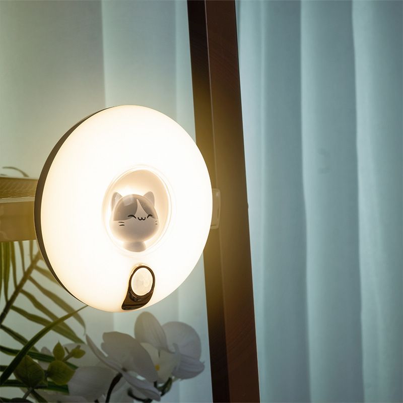 Motion Sensor Night Light Rechargeable LED Nightlights Magnetic Adjustable Brightness, Cute Cat Night Lights for Kids Room Adults