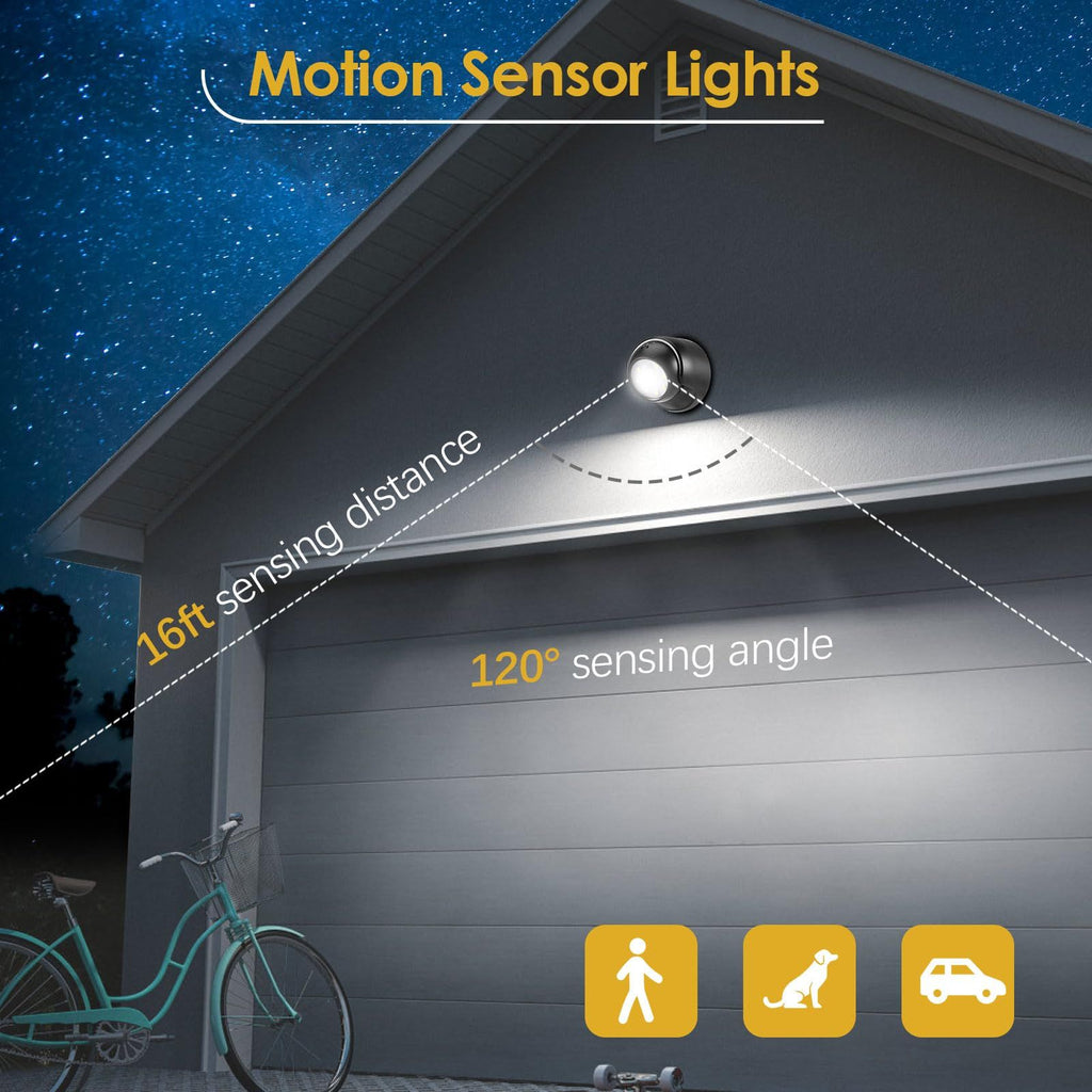 Battery Operated Motion Sensor Light Waterproof Wireless LED Battery Powered Wall Light Auto On/Off 2 Pack