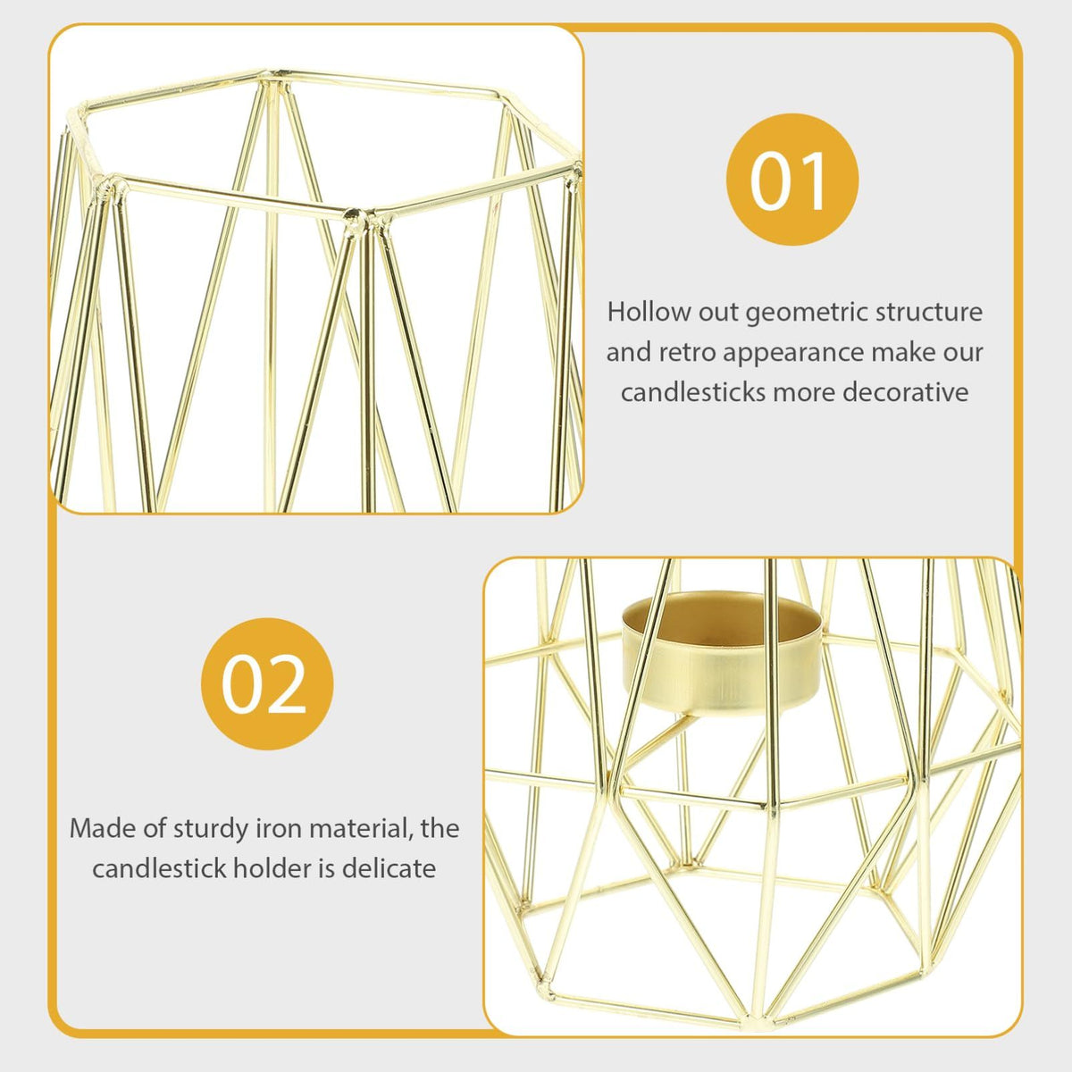 Home and Restaurant Hardware Candle Holder Home Candle Holder Golden Candle Holder Geometric Candle Holders Geometric