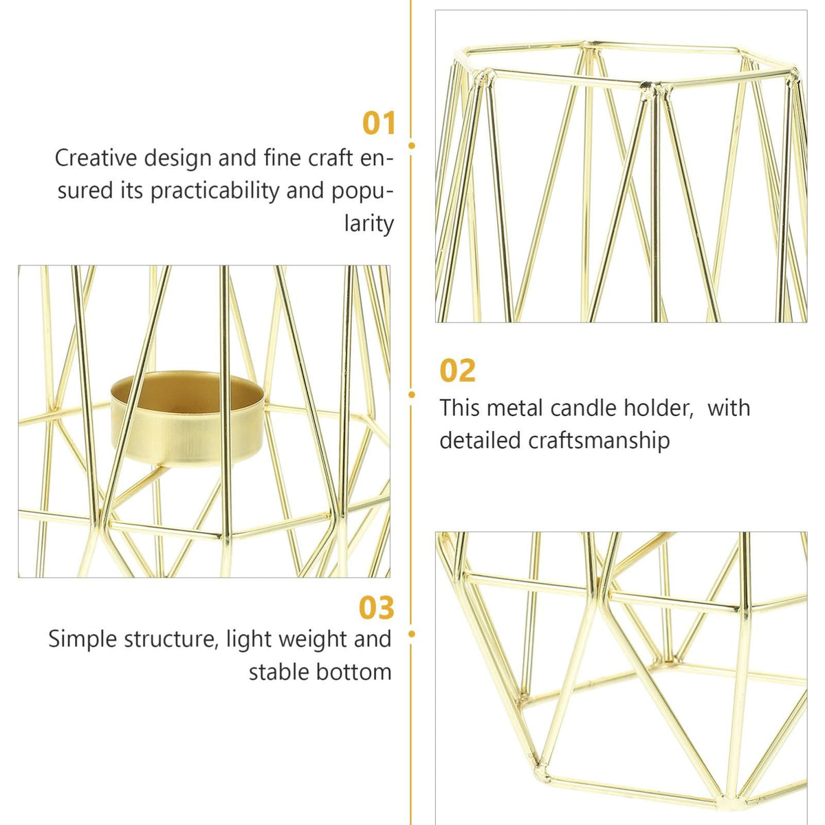 Home and Restaurant Hardware Candle Holder Home Candle Holder Golden Candle Holder Geometric Candle Holders Geometric