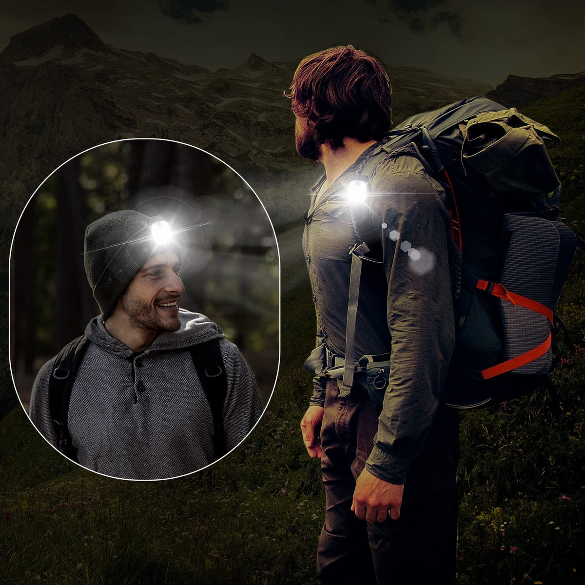 Outdoor Night Clip on Running Lights Reflective USB Rechargeable LED Light Lightweight Running Gear Plastic Safety Light Running