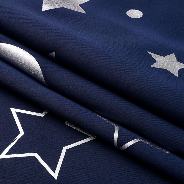 Navy Blue Star Blackout Curtains for Boys Nursery Panel Sets, Space Theme Kids Curtains Room Darkening Noise Cancelling Window