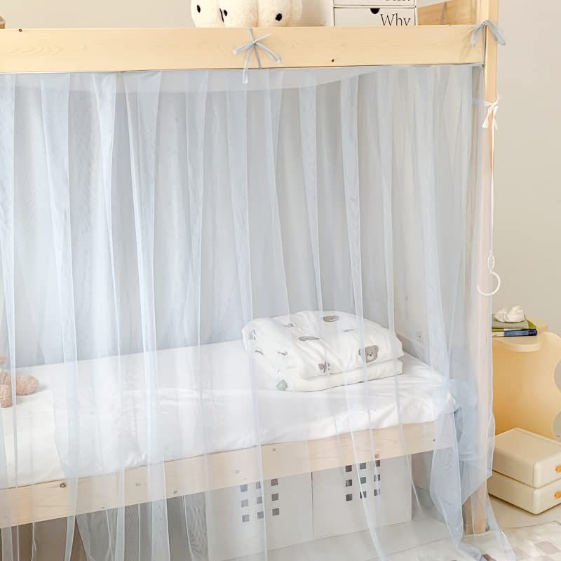 Bed Curtains Student Dormitory Mosquito Net 4 Corner Post Bed Canopy for Kid Teens Dustproof Loft Bed Curtains