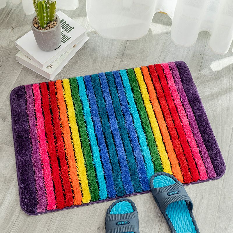 Rainbow Bath Mat Colorful Bathroom Rugs Super Soft and Absorbent Microfiber Plush Bath Rugs with Non-Slip Backing for Bathroom
