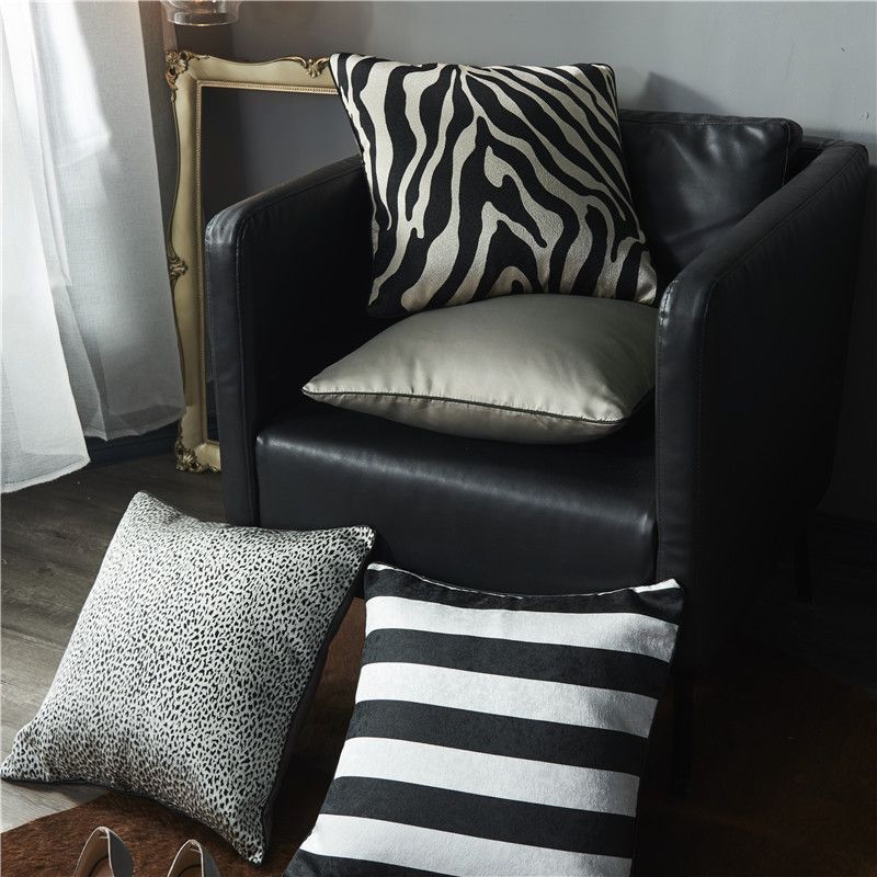 Print Striped Pillow Covers 18x18 in Couch Pillow Case Sets of 4 Modern Decorative Square Throw Pillows for Home