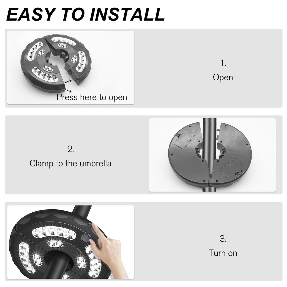 Umbrella Light,Umbrella Lights Mode Built-in Lithium Battery Operated, Umbrella Cordless Light for Camping Tent or Outdoor Use
