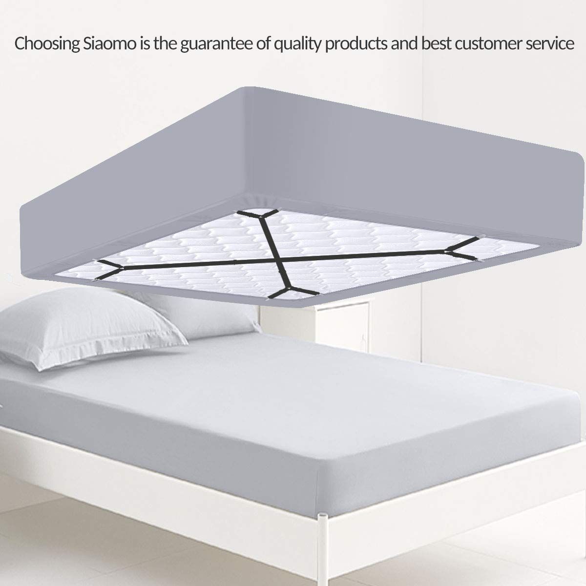 Bed Sheet Holder Straps - Sheet Straps Adjustable Bed Sheet Clips Fasteners Keep Sheets Stays in Place,2Pcs/Set Black