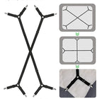 Bed Sheet Holder Straps - Sheet Straps Adjustable Bed Sheet Clips Fasteners Keep Sheets Stays in Place,2Pcs/Set Black