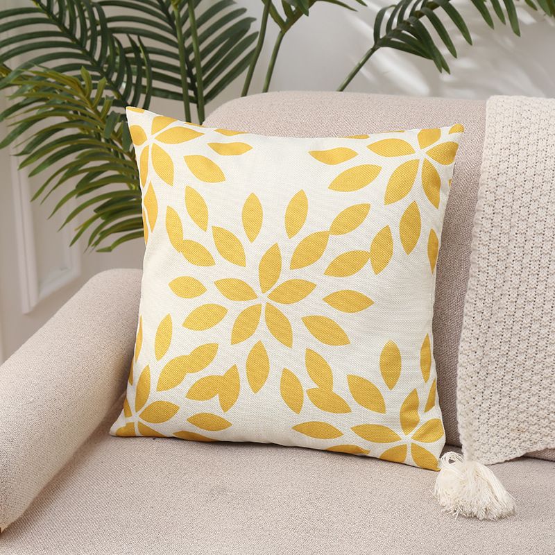Pillow Covers 18x18 Set of 4, Modern Sofa Throw Pillow Cover,Decorative Home Outdoor Linen Fabric Geometric Pillow Case for Couch
