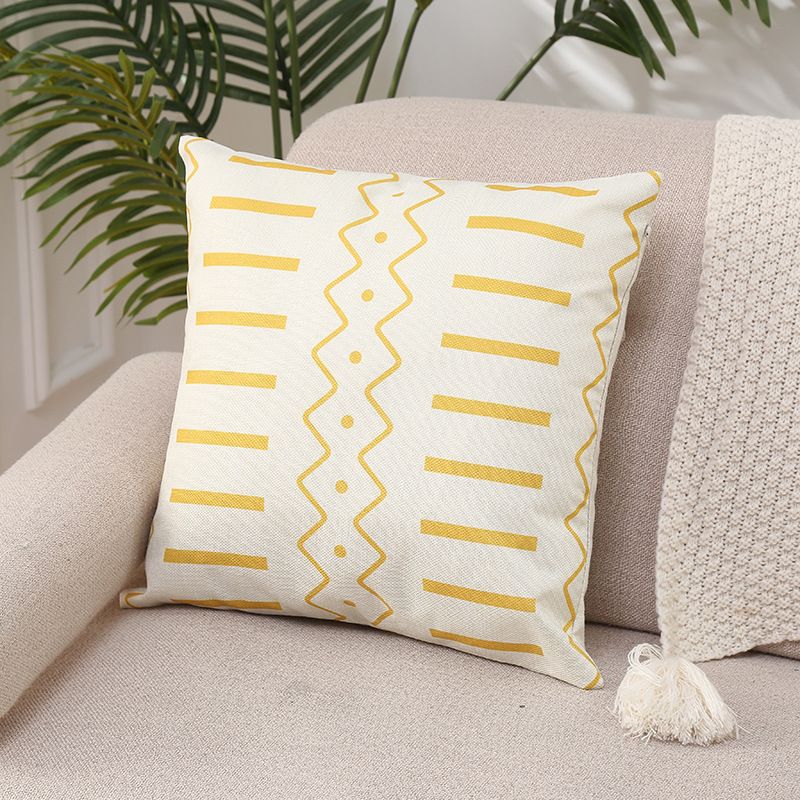 Pillow Covers 18x18 Set of 4, Modern Sofa Throw Pillow Cover,Decorative Home Outdoor Linen Fabric Geometric Pillow Case for Couch