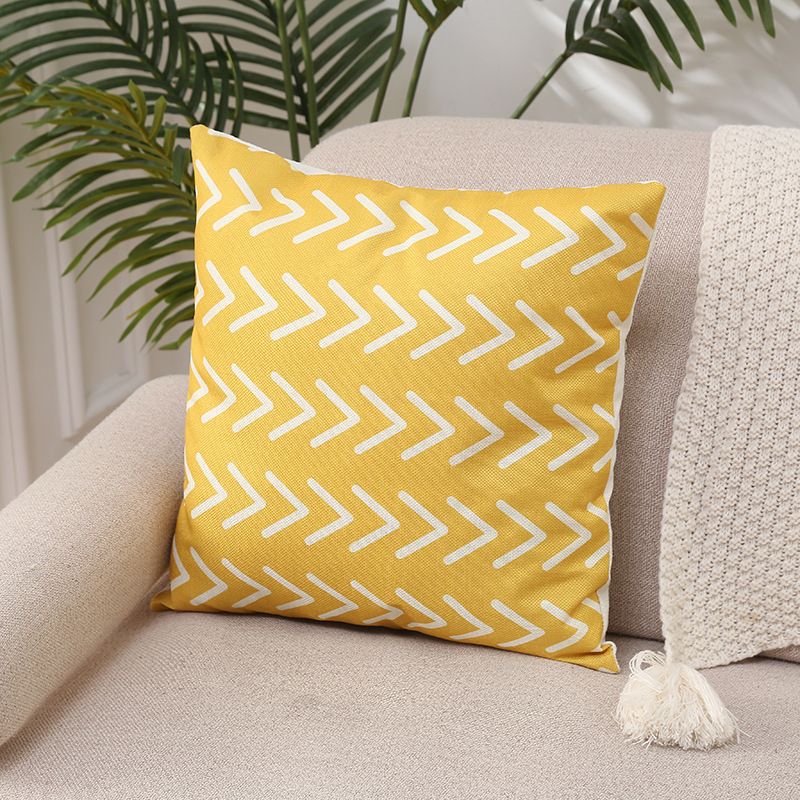 Pillow Covers 18x18 Set of 4, Modern Sofa Throw Pillow Cover,Decorative Home Outdoor Linen Fabric Geometric Pillow Case for Couch