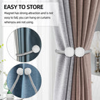 2 Pack Magnetic Curtain Tie Backs with Pearls,Modern Curtain Holdbacks Strap,Decoration for Kindergarten,Outside and Inside Drapes
