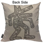 Pillow Cases Modern Haring Abstract Graffiti Printing Grey Balck Throw Pillow Cover Cotton Linen Indoor Square Cushion Cover
