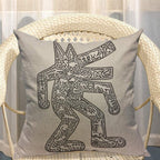 Pillow Cases Modern Haring Abstract Graffiti Printing Grey Balck Throw Pillow Cover Cotton Linen Indoor Square Cushion Cover