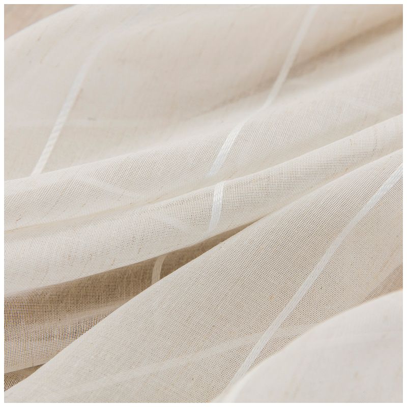 Flax-Linen Sheer Sliding Door Curtains Glass Door Curtain Panels Extra Wide Window Drapes Rod Pocket Natural