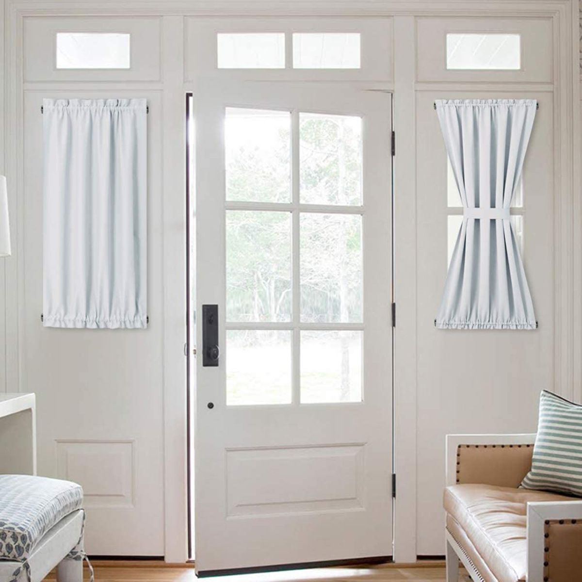 French Door Curtains – Rod Pocket Thermal Blackout Curtain for Doors with Glass Window, Kitchen and Patio Doors for Privacy