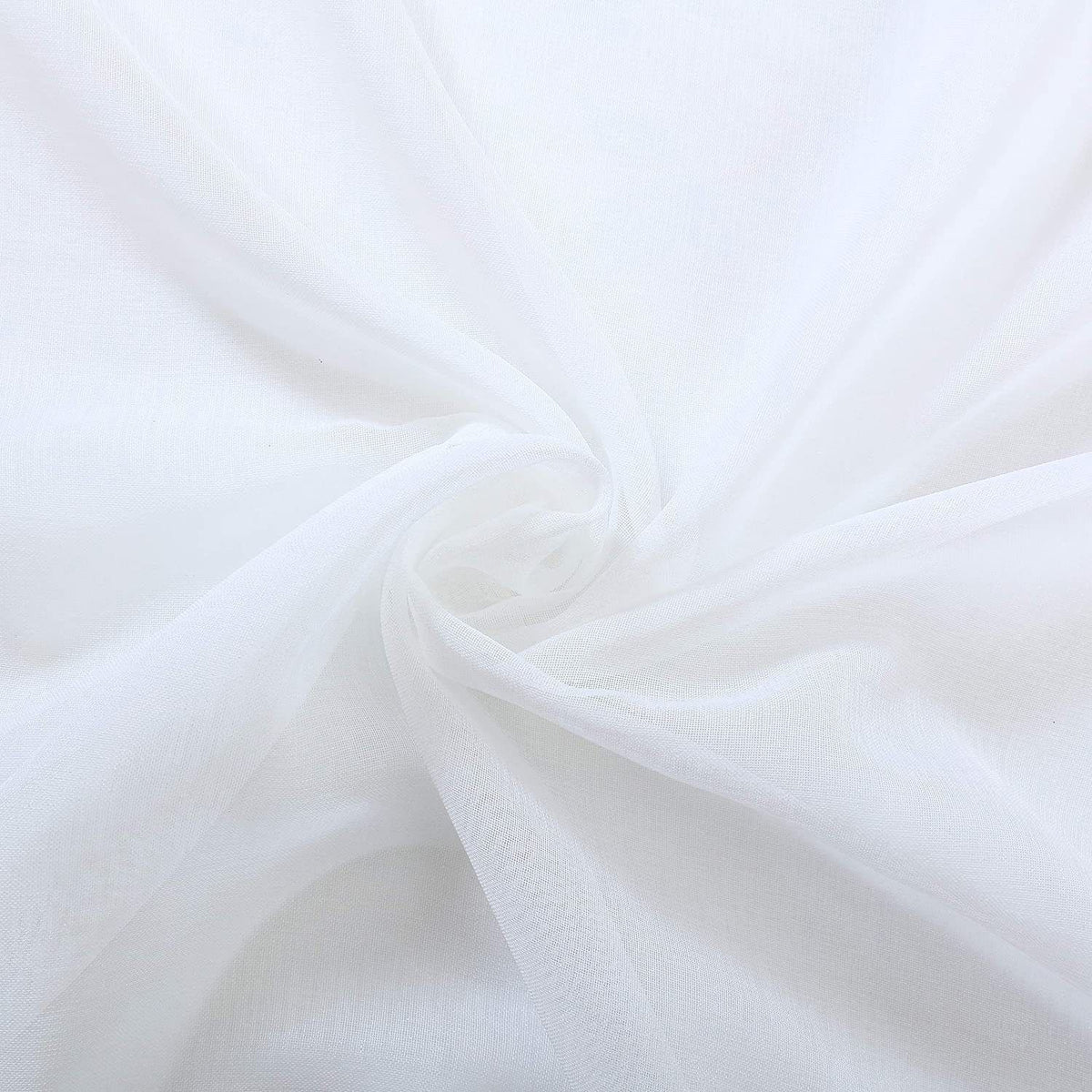 Linen Look Curtains - Rod Pocket Voile Semi-Sheer for Living and Bedroom, Set of 2 Panels (52 x 63 inch, White)