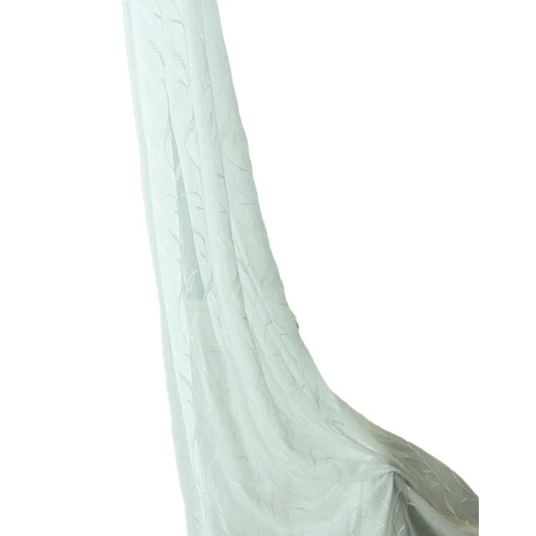White Sheer Curtains for Bedroom Long Floral Embroidered Sheers for Living Room Embroidery Window Curtain 2 Panels