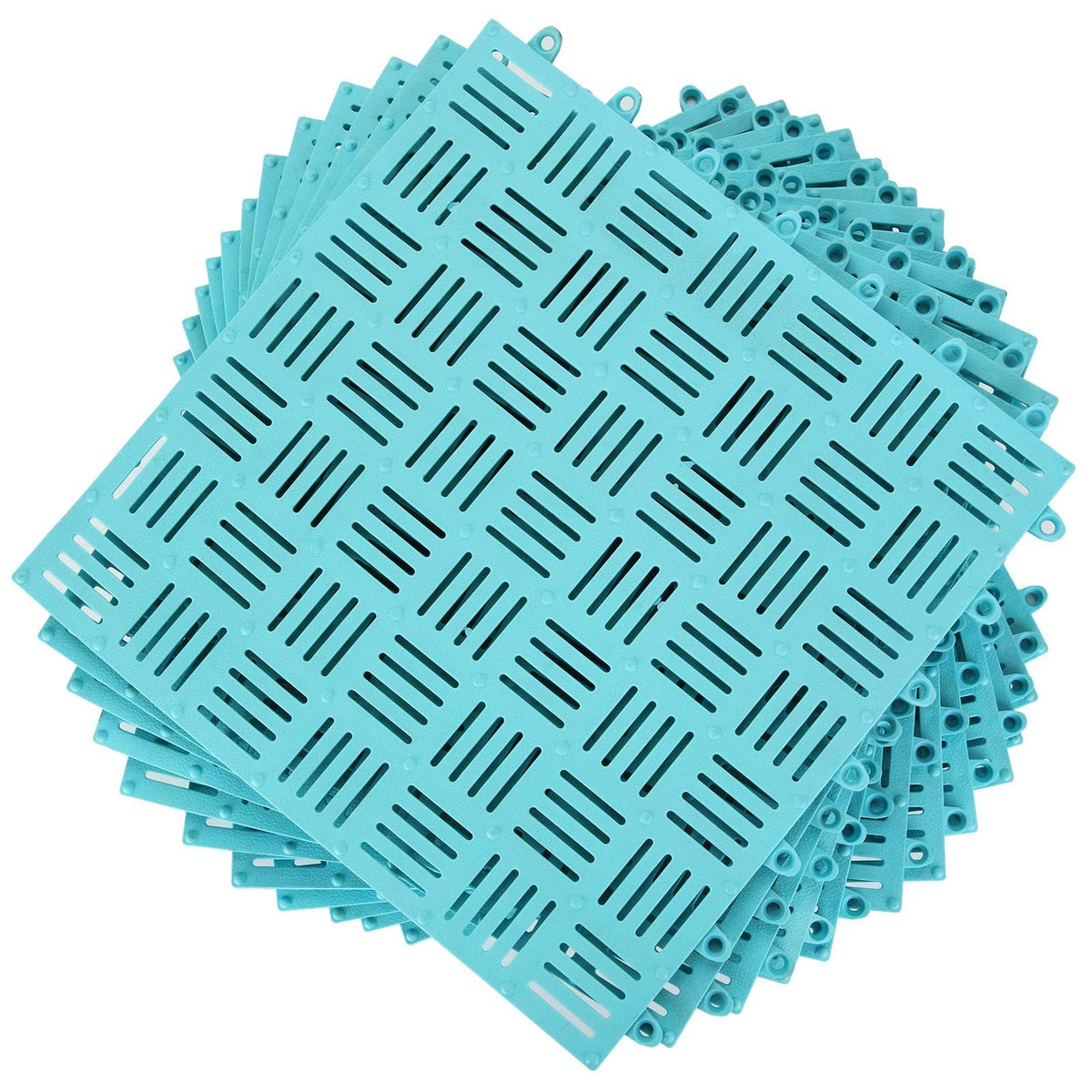 6 Pack Rubber Floor Tiles Drainage Mat Pool Mats for Floor, Modular Interlocking Cushion Mat Shower Mat Non Slip for Bath, Drain