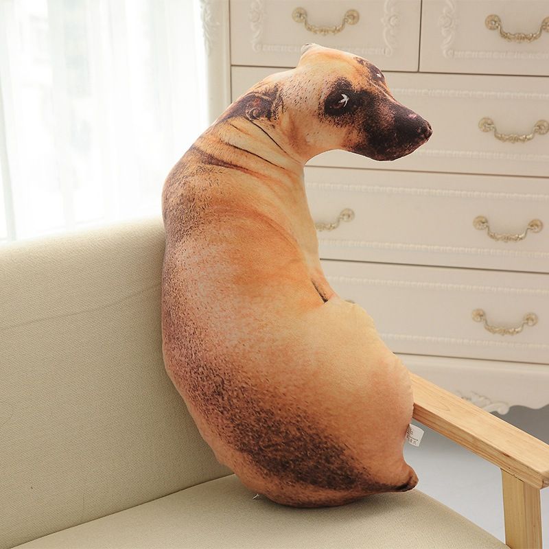 Dog Pillow 3D Simulation Dog Shaped Pillow, Funny Inu Plush Pillow Dog Stuffed Animal Pillow Chair Cushion for Decor