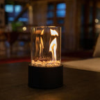 Tabletop Fire Pit, Mini Portable Table Top Firepit Bowl, Ethanol Tabletop Fireplace for Indoor & Outdoor, Black