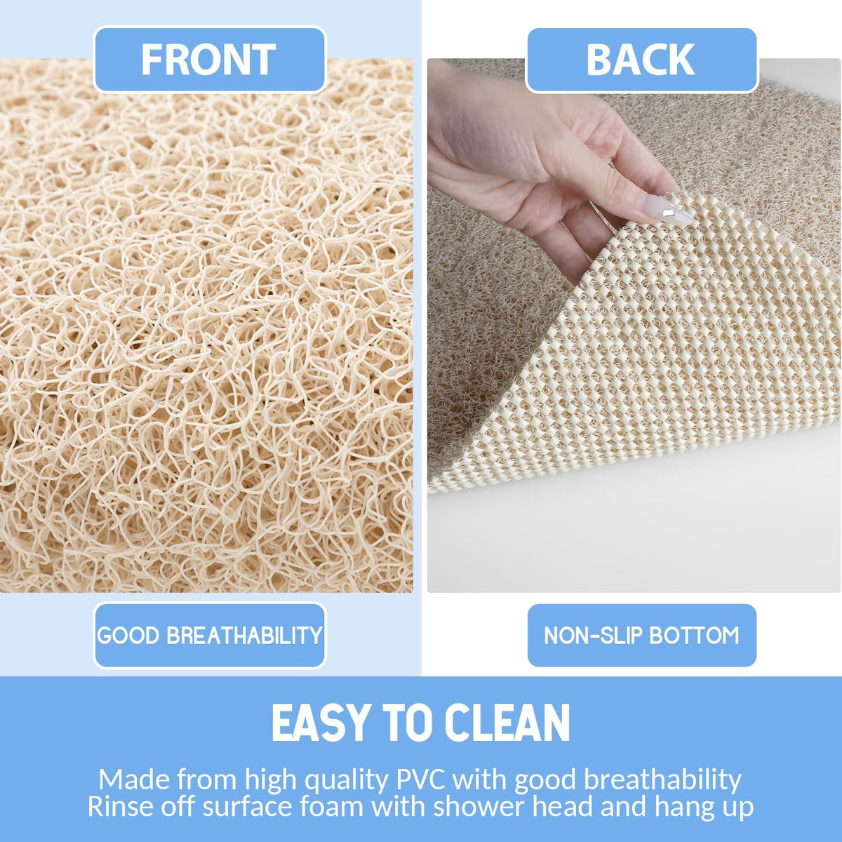Non Slip Bathtub Mat, Anti Slip Shower Mat, Fast Drying Bath Tub Mats, Foot Scrubber Mat, Anti Slip Mat for Tub,