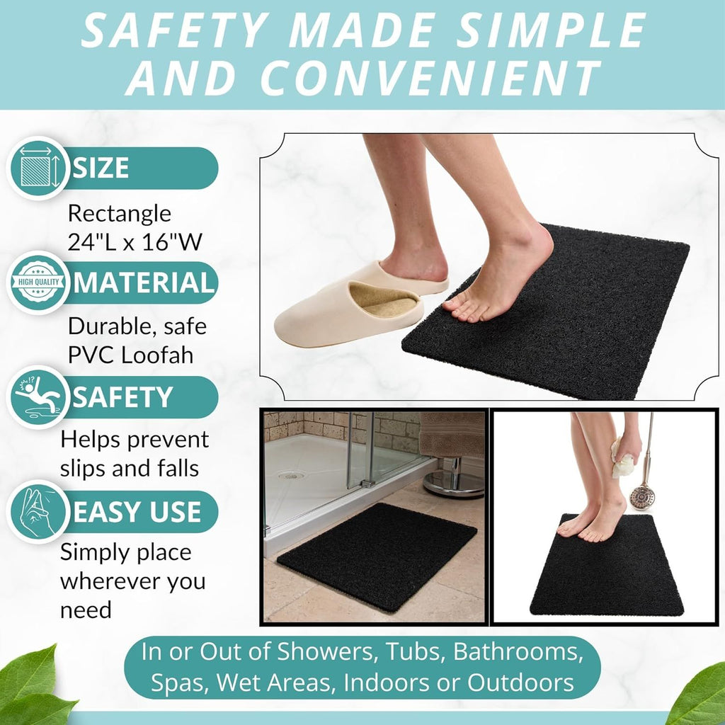 Loofah Shower Mat Non Slip - Shower Anti Slip Mat - Bath Mat for Textured Tub Surface - Bath Mat for Shower - Shower Grip Mat