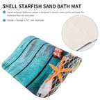 Beach Seashells Sand Bath Mat Holidays Summer Bathroom Carpet Rug Non- 3 Piece Toilet Mat Set Floor