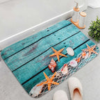 Beach Seashells Sand Bath Mat Holidays Summer Bathroom Carpet Rug Non- 3 Piece Toilet Mat Set Floor