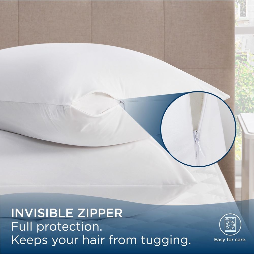 Bedding Waterproof Pillow Protector Zippered (2 Pack) Bed Bug Proof Pillow Covers 20 x 26 Inches