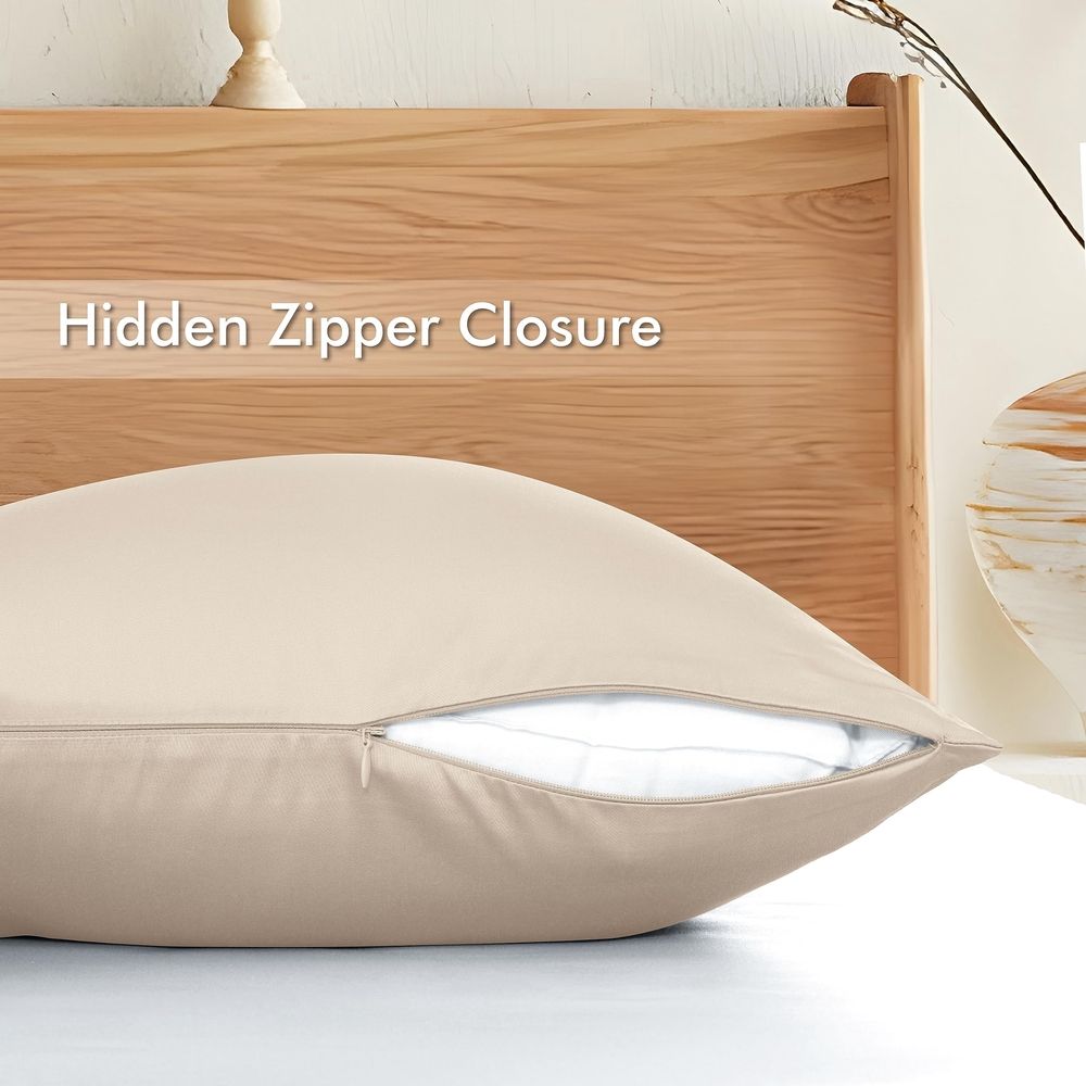Bed Bug Pillow Protectors Bamboo Viscose Standard Zippered Pillow Cases High Thread
